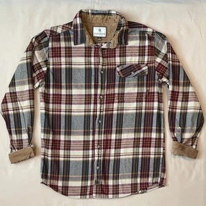 Legendary Whitetails Tan and Burgundy Plaid Flannel Size Large Tall - Picture 1 of 9