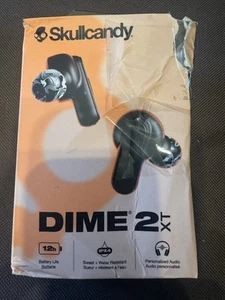 Skullcandy Dime 2 XT Wireless In-Ear Earbuds Black DAMAGED BOX - Picture 1 of 7