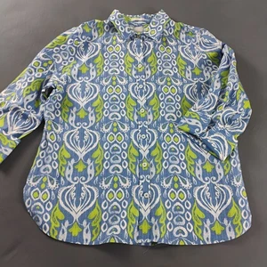 Chico's No-Iron Stretch Shirt Womens Size 2.5 Multicolor 3/4 Sleeves NWT $89.50 - Picture 1 of 14