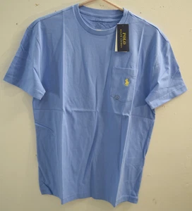 Camiseta Polo Ralph Lauren Para Hombre Calce Clásico Cuello Redondo Bolsillo Talla Pequeña Azul👍 - Imagen 1 de 7