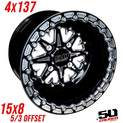 50 Caliber Racing 502 15x8 Beadlock Wheel 4x137 Can-Am Maverick X3 Talon - Image 1 of 4