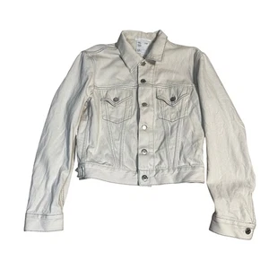 HELMUT LANG Cream Denim Jacket XS Man M Woman Cropped Trucker Style - Picture 1 of 9