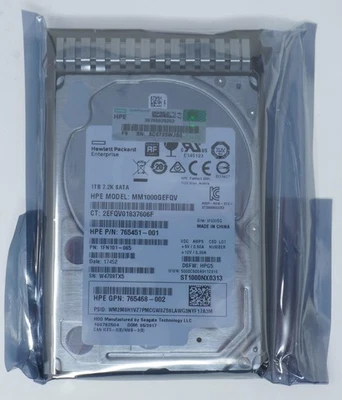 HPE 765868-001 1TB 7.2K 6G 2.5INCH SC SATA HDD - Image 1 of 2