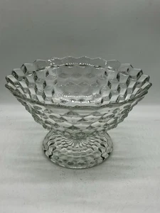 Stunning Vtg Fostoria Glass 2056 Geometric Crystal Tom & Jerry Footed Punch Bowl - Picture 1 of 10