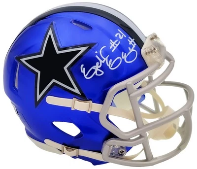 ¡OFERTA! Mini Casco Beckett Firmado por Ezekiel Elliott Dallas Cowboys Flash Velocidad Azul Foto 1 de 4