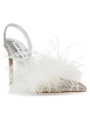 STEVE MADDEN Mujer Plateado Pluma Borde Alexis Stiletto Sin Cordones 5 M Foto 1 de 4