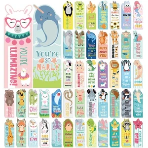 144 Pcs Animal Pun Bookmark 2x6 Double Sided Funny Words Sea Animal Kid Gift - Picture 1 of 6