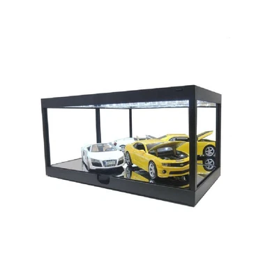 Triple9 Modellauto Vitrine 1:18 mit LED-Beleuchtung und Spiegelrückwand schwarz