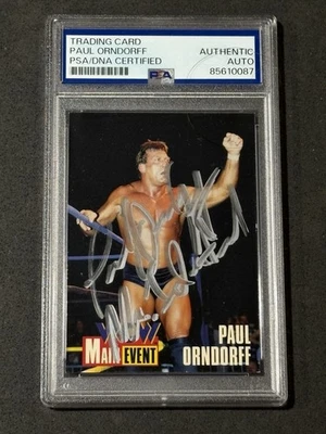 PAUL ORNDORFF 1995 CARDZ WCW MAIN EVENT SIGNED AUTOGRAPHED CARD PSA/DNA - Image 1 of 2
