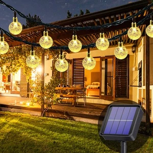 Luci Solari Esterno 50 LED 8 modalità Catena Luminosa Solare per Esterni con - Foto 1 di 12