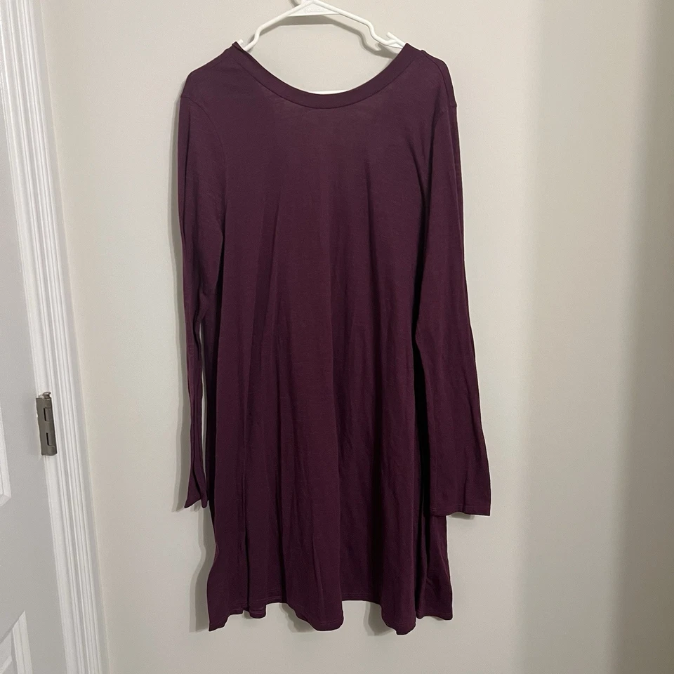 Vestido túnica boho grande Free People Beach nuevo con etiquetas púrpura manga larga Foto 1 de 4