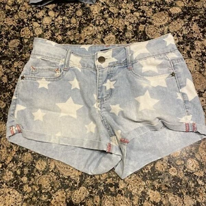 Joe Boxer Juniors Blue Jean Shorts Thin Denim  w/ Stars Size 1 - Picture 1 of 6