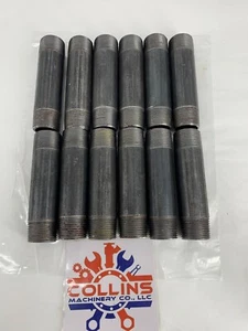 SPP 1" x 5" 16 Threaded Both Ends Schedule 40 Black Carbon Steel Pipe Lot of 12 - Picture 1 of 4