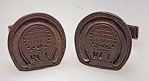 Vintage Silver Metal Alloy RCI Logo International Racing Commissioners Cufflinks - Picture 1 of 4