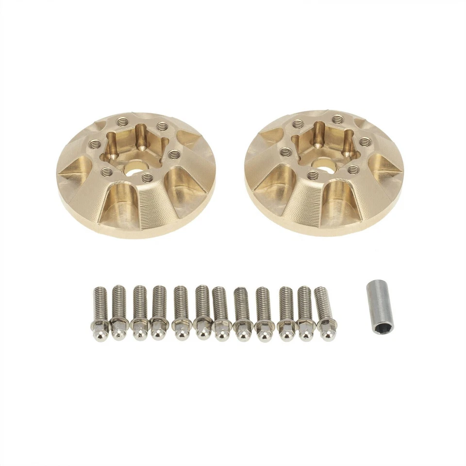 RC Hop Ups 1.9″/2.2″ CNC Brass +3mm 6 Bolt Wheel Hub Set (2) - Image 1 of 1
