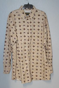 Vintage Panhandle Slim Buffalo Animal Diamond Aztec Western Shirt Men 2XL USA - Picture 1 of 5