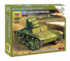 Zvezda Soviet T-26 Flamethrower Tank Model Kit 1/100 scale - Picture 1 of 3
