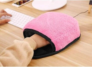 USB Heated Mouse Pad Hand Warmer Wristguard Built-in Heated Pad Pink JAPAN NEW - Picture 1 of 12