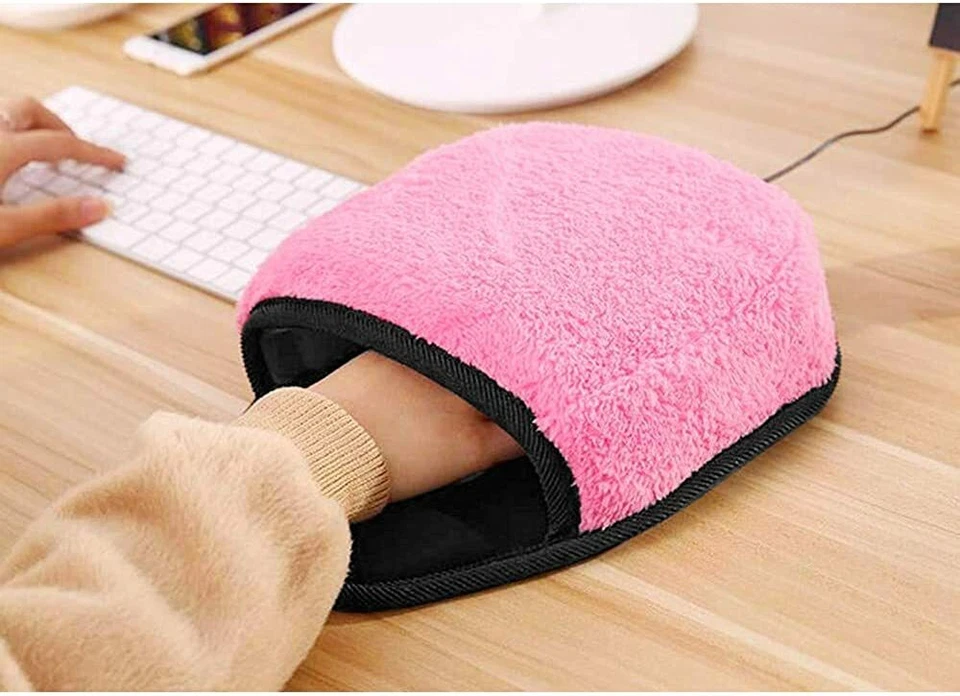 USB Heated Mouse Pad Hand Warmer Wristguard Built-in Heated Pad Pink JAPAN NEW - Image 1 of 4