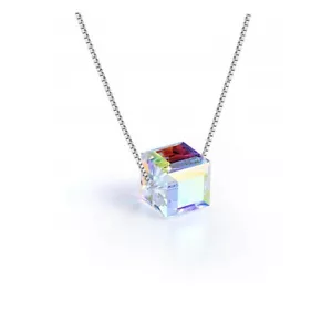 Sterling Silver Aurora Borealis Necklace Made with Swarovski Elements - 18" - Picture 1 of 7