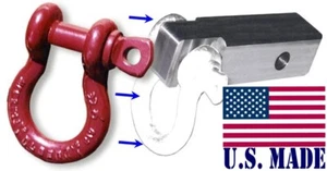 USA USA USA 2" Aluminum Receiver Bracket w/ CROSBY McKISSICK D-Shackle + Pin - Bild 1 von 5