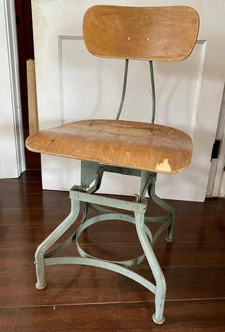 Vintage Toledo Drafting Desk Chair Green Orginal Cover