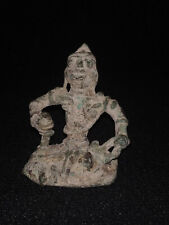 Antigüedad Indio Bronce Estatua Tribal Hindú Salvia Muni Yogi Reciting Yadnya
