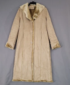 Gabardina de cuero para mujer Wilsons larga forro de piel sintética gamuza tostada talla S - Imagen 1 de 14