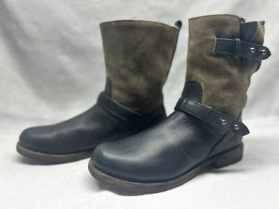 Rag & Bone Mujer 40/9-9.5 Negro Marrón Cuero Gamuza con Forro Botas Foto 1 de 4