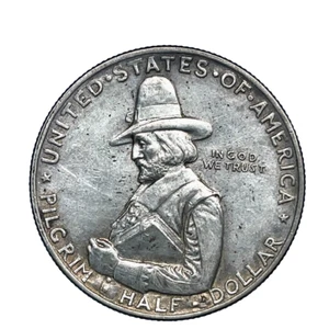 1920 Pilgrim Tercentenary Celebration Commemorative US Silver Half Dollar Coin#2 - Picture 1 of 6