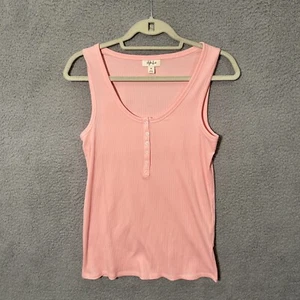 Style & Co Button Up Scoop Neck Tank Top Women's M Pink - Picture 1 of 6