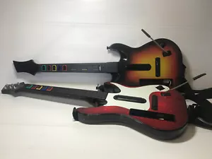 Lotto controller chitarra Guitar Hero Wii x 2 bianco e rosso + Sunburst - Foto 1 di 8