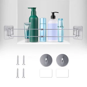 RV Camper Shampoo Bottle Corner Holder Fence Trailer Bathroom Corner Storage Bar - Picture 1 of 10