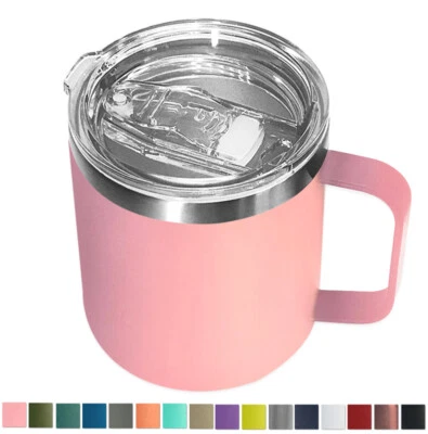 Caneca de café a granel 14 oz tampa deslizante aço inoxidável vácuo isolamento de parede dupla  - Imagem 1 de 4