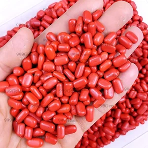75 Pcs Synthetic Red Coral (Moonga) Loose Cabochon Wholesale Gemstone Lot 8-12mm - Picture 1 of 10