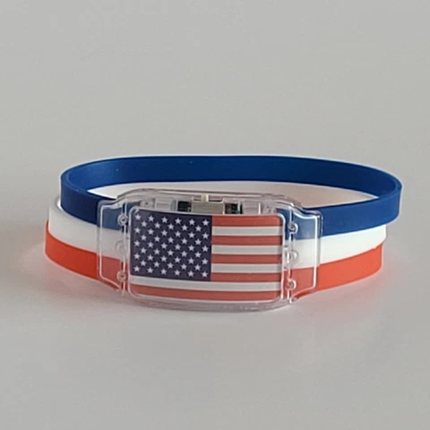 National Flag LED Silicone Bracelet Glow TEAM USA - New Cover