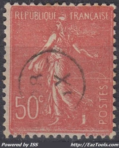 FRANCE : SEMEUSE N° 199 RARE OBLITERATION DE FACTEUR EN CERCLE - Picture 1 of 2