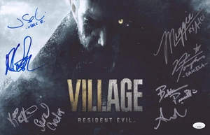 Foto firmada a mano de 11x17 de Resident Evil Village Cast x 7 (certificado de autenticidad JSA) - Imagen 1 de 2