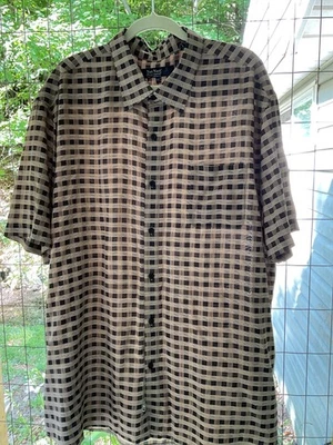 Nat Nast Black Dress Shirt XXL 2X Silk Luxury Originals Button Down Short Sleeve - Image 1 of 4