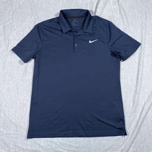 Nike Shirt Mens Medium Football Polo Navy Blue Dri-Fit Golf Athletic Top - Picture 1 of 10
