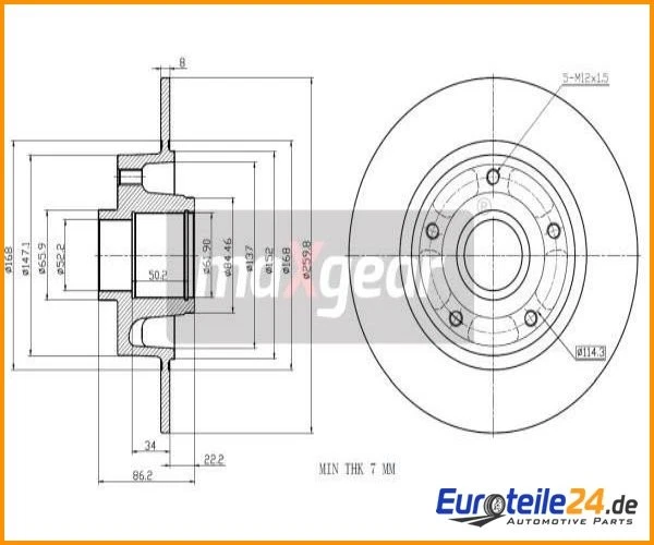 2 uds disco de freno MAXGEAR 19-1973 para Renault Clio IV Foto 1 de 1