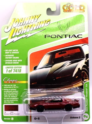 Pontiac Firebird 1984 Johnny Lightning T/A Autumn Maple Firemist negro RR Foto 1 de 4