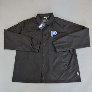 Penfield Coach Windbreaker Jacket Mens 2XL Black Snap Button Up Missing Buttons - Picture 1 of 21