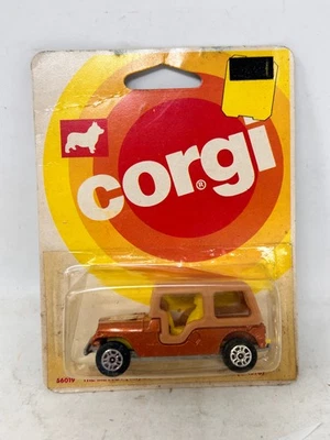 Vintage Corgi Juniors Brown Jeep CJ-6 On Card - Image 1 of 2