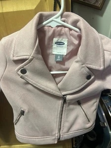 Girls Plush Pink Biker Coat Size 4T - Picture 1 of 4