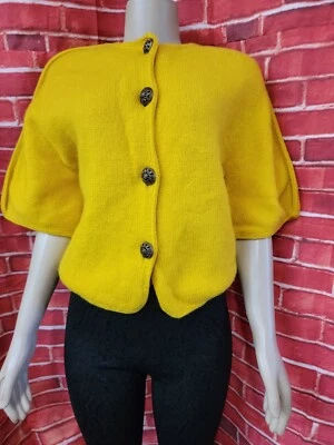 Bullocks Lakewood VINTAGE 60'S Yellow Cardigan Sweater Women's FITS S/M  #C - Image 1 of 4