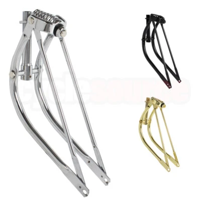 20" Lowrider Classic Bent Spring Fork 1" Chrome bike bicycle fork - Image 1 of 4