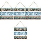  4 PCS Wood Beach Sign Wooden Nautical Block Signs Pool Party Decorations