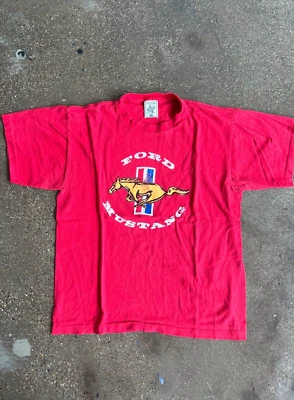 Vintage Ford Mustang T-Shirt Red Made in USA Mens Large - Image 1 of 4