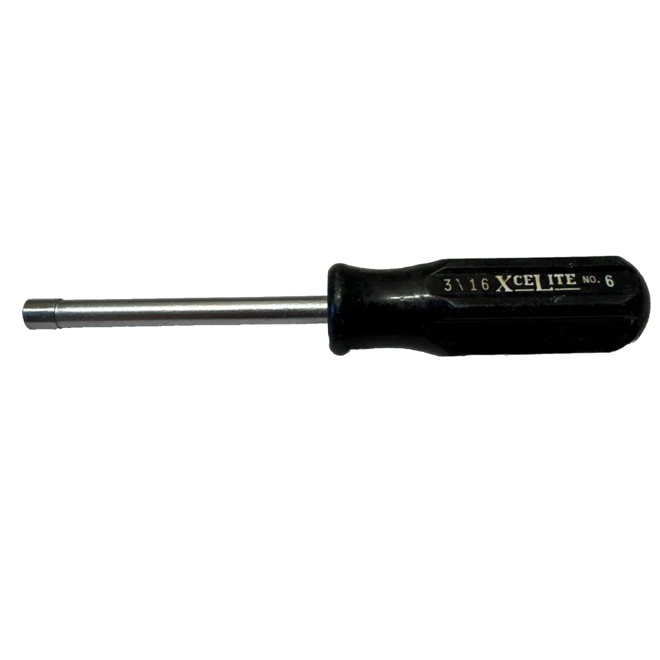 XCELITE No. HS-6 NUT DRIVER 3/16" -  Black Handle Vintage Tool - Image 1 of 4